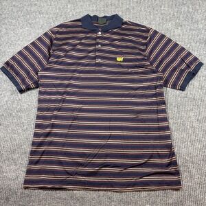 Bobby Jones Shirt Men's XL Striped Golf Polo Shirt Masters Logo Short Sleeve